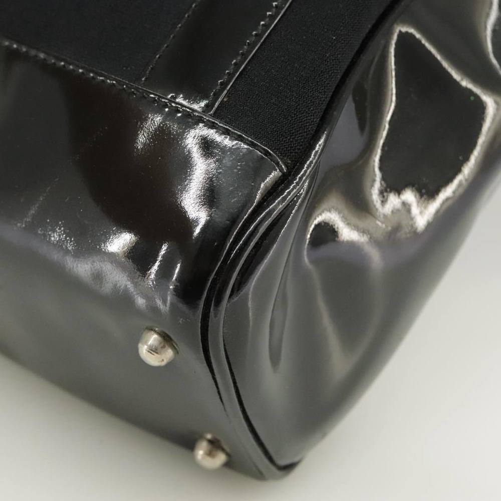 GUCCI Hand Bag Enamel Black Auth ti2465 - Picture 15 of 16
